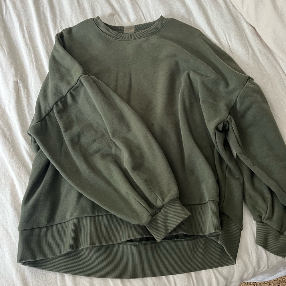 green oversized crewneck